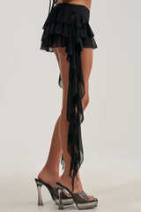 FESTIVAL QUEEN MINI SKIRT IN BLACK