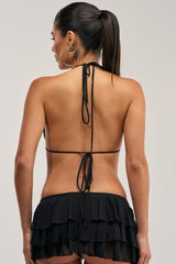 FESTIVAL QUEEN BRALETTE TOP IN BLACK