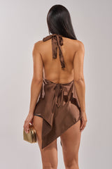 LOTS OF LOVE TO GIVE HALTER NECK BLOUSE IN BROWN
