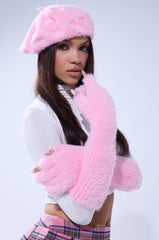 PINK LADY FUZZY GLOVES