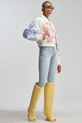 AKIRA GOLD VINCENT SHERPA CREAM OPEN TOE WEDGE BOOT