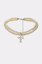 PEARL DREAMING CROSS CHOKER