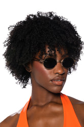 ANISTON SMALL CIRCLE FRAME SUNGLASSES IN BLACK