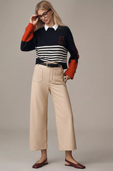 The Colette Faux Leather Crop Wide-Leg Pants