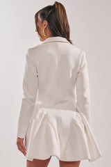 HBIC BLAZER MINI DRESS IN WHITE