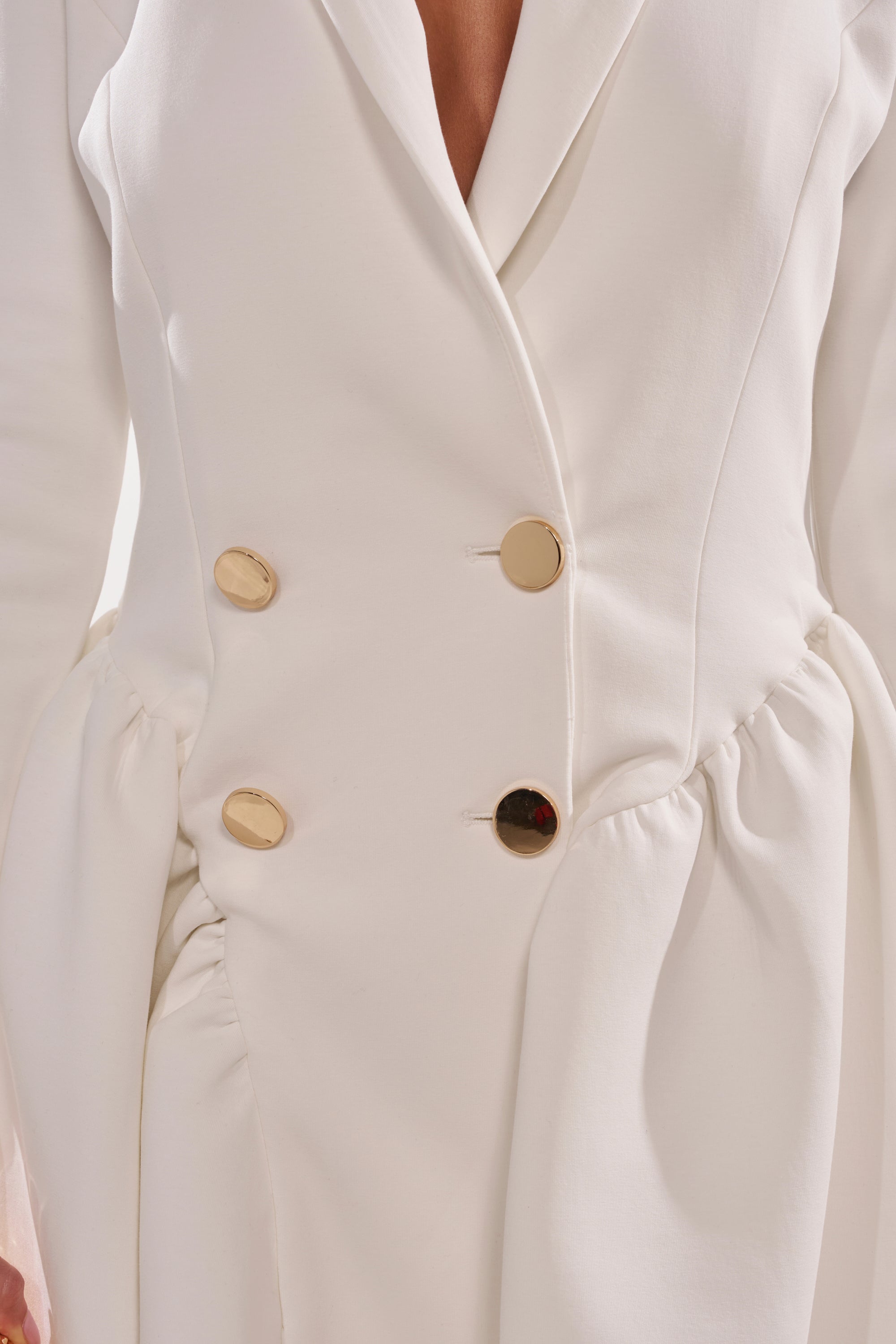 HBIC BLAZER MINI DRESS IN WHITE