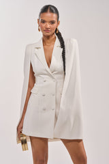 A LA MODE MINI BLAZER DRESS IN WHITE