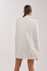 A LA MODE MINI BLAZER DRESS IN WHITE