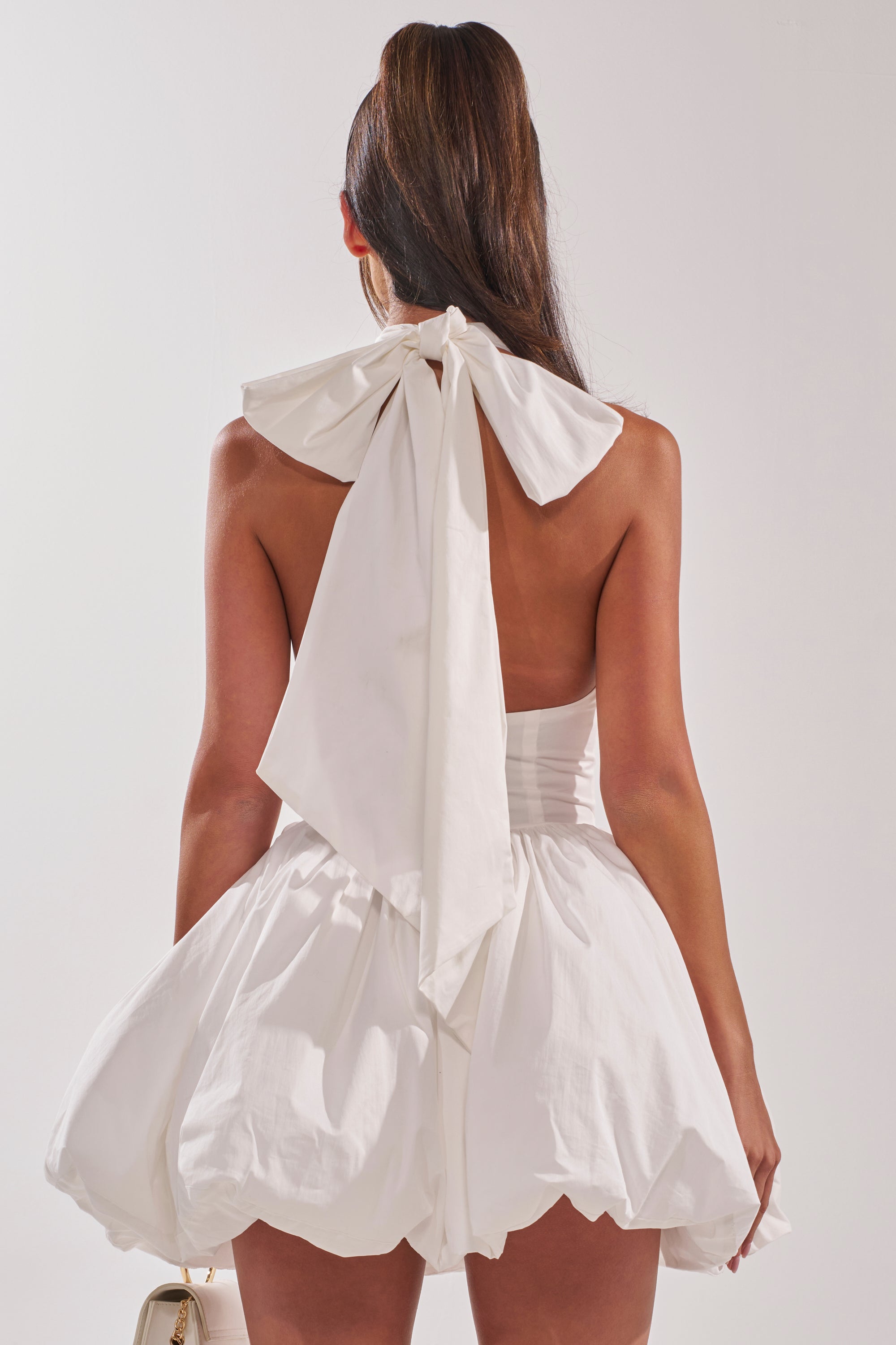 PRETTY IN POPLIN STRAPPY MULTIFUNCTION MINI DRESS IN WHITE