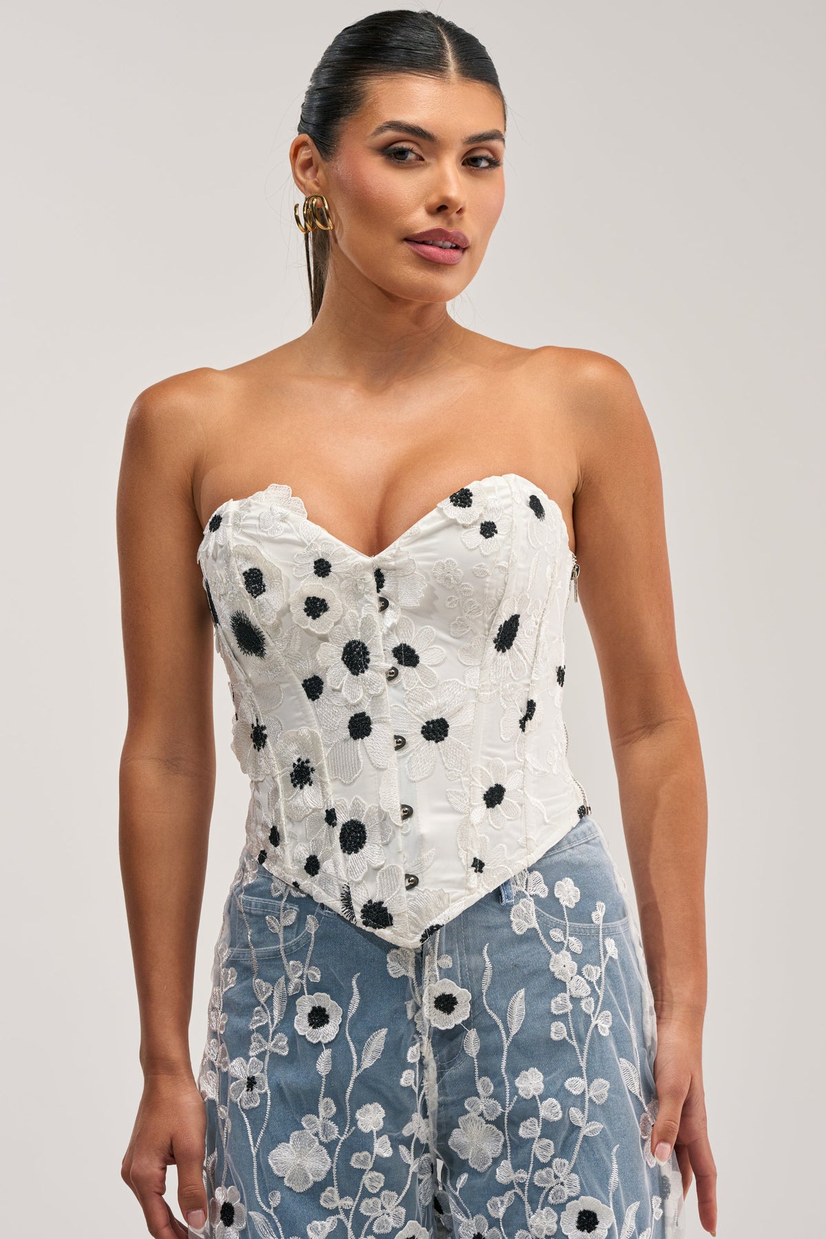 MIXED FLORALS CORSET