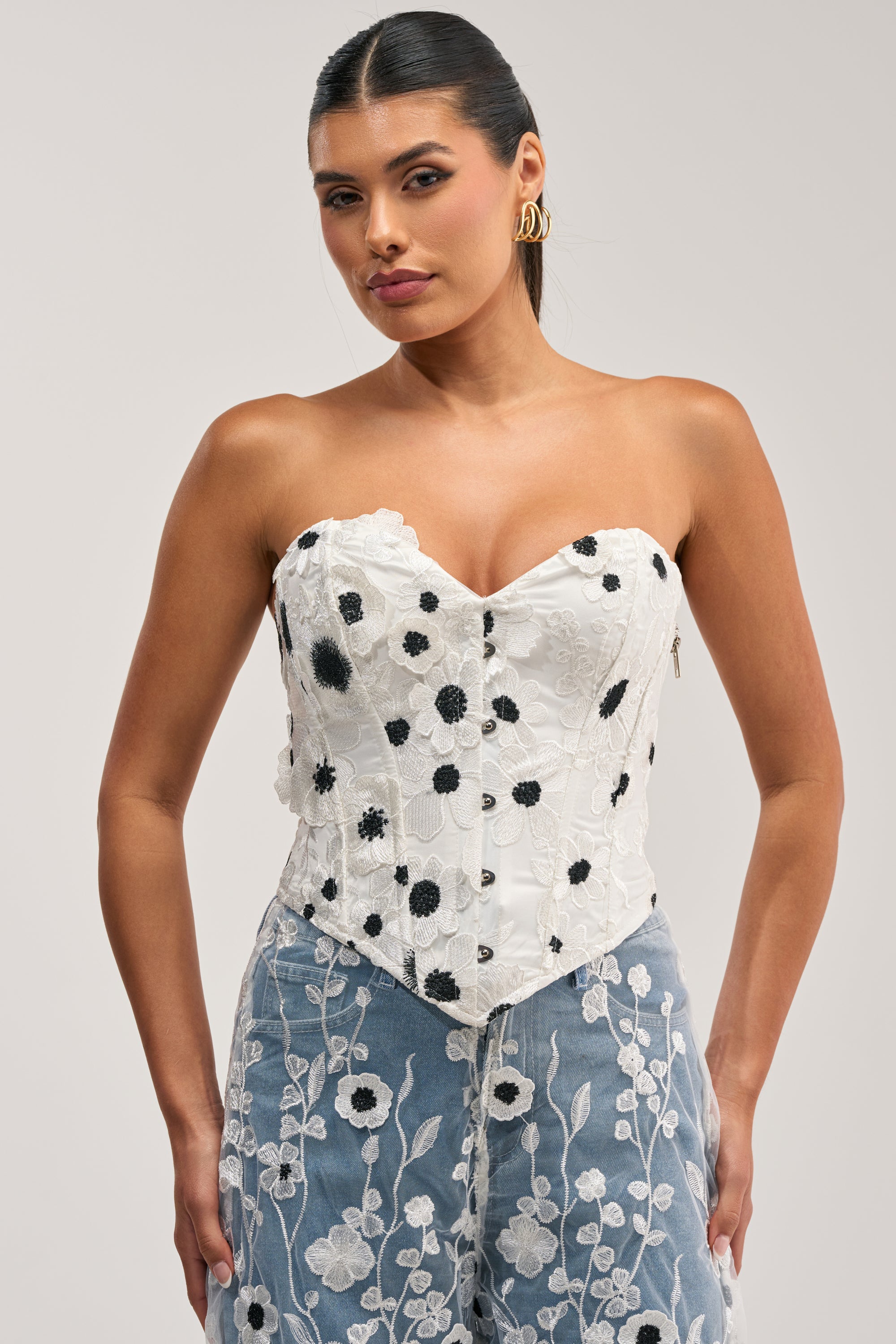MIXED FLORALS CORSET