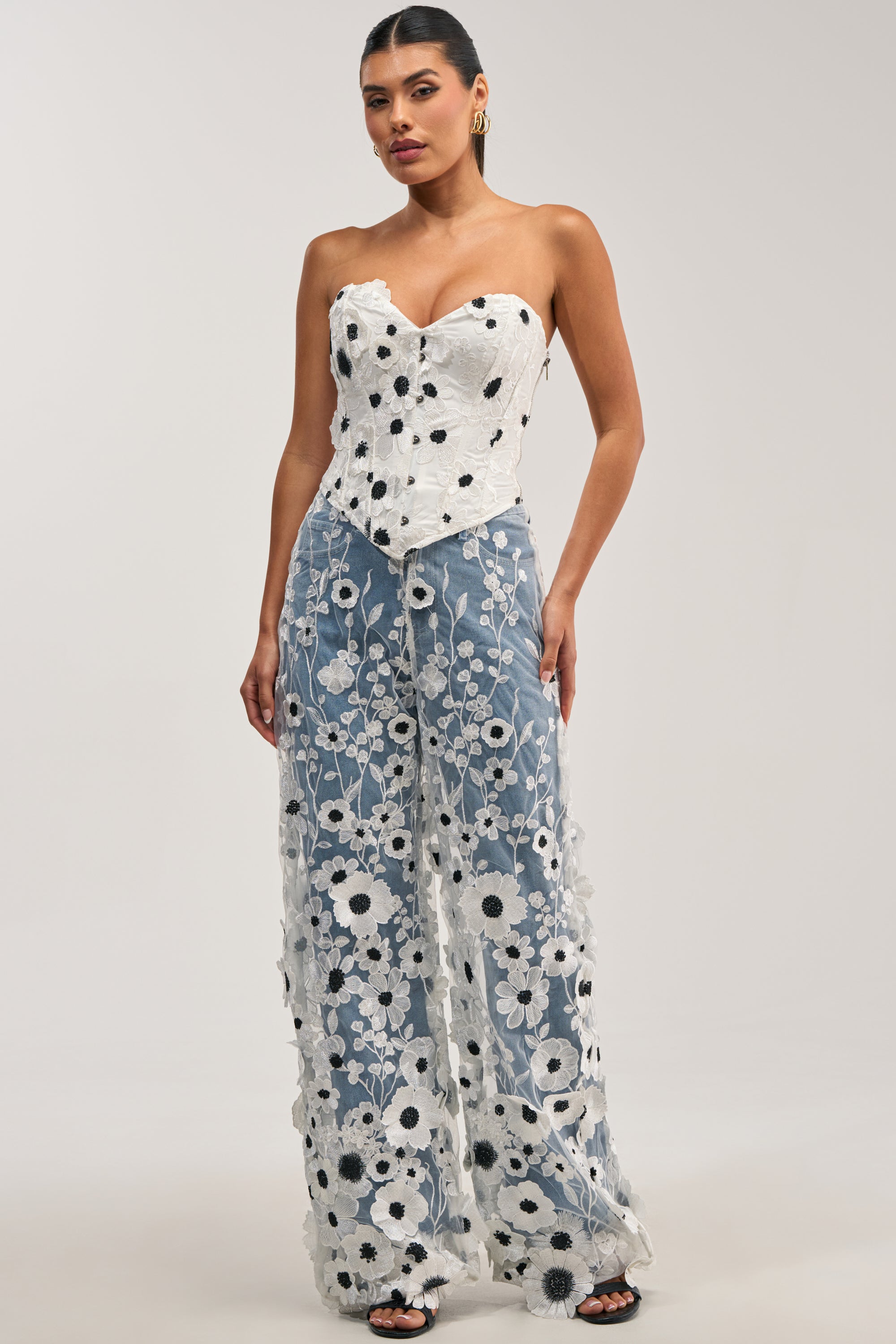 MIXED FLORALS CORSET