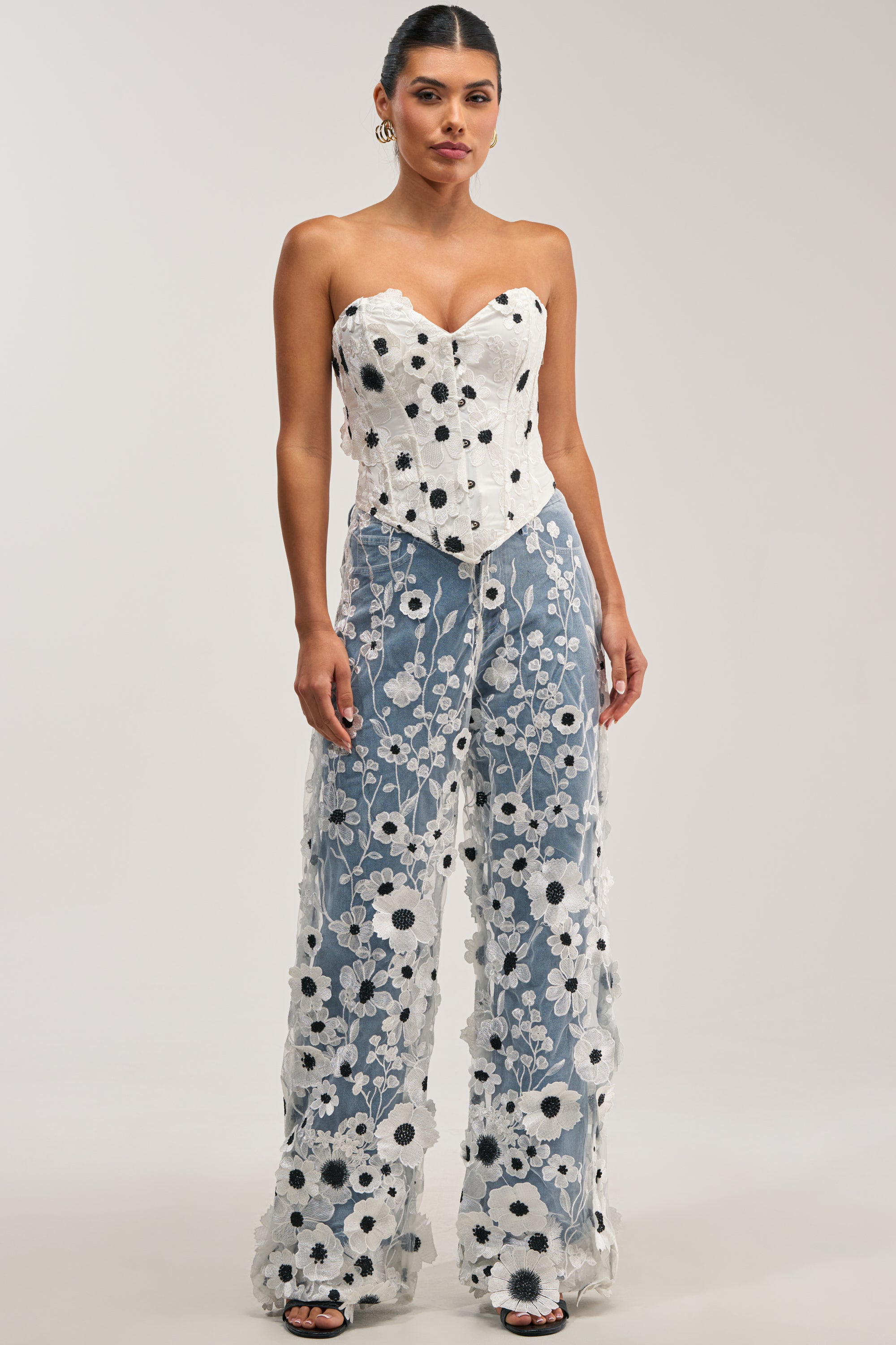 MIXED FLORALS CORSET