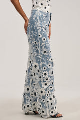 MIXED FLORALS RELAXED DENIM