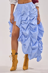 COASTING STRIPE RUCHED SKIRT