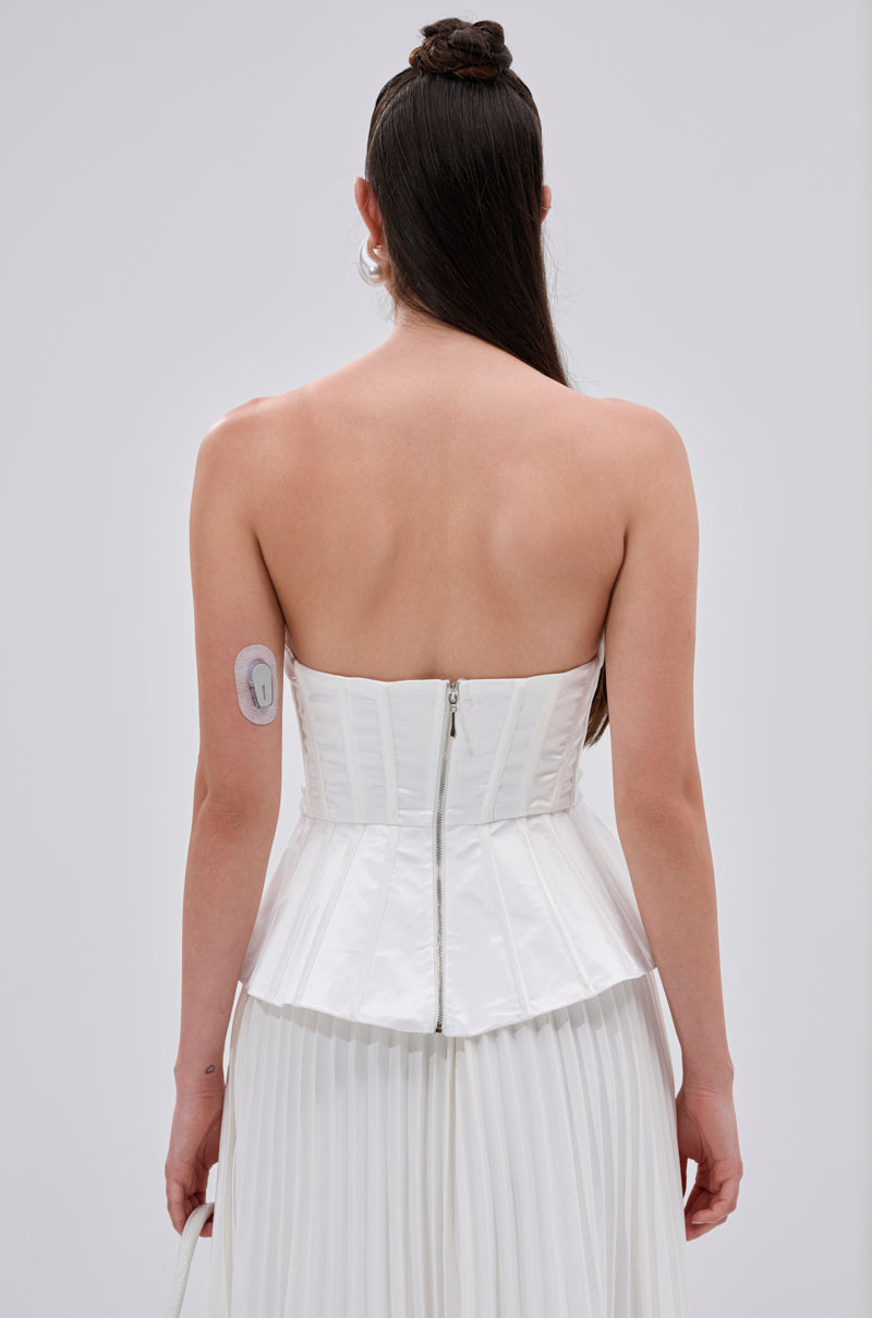 SWEET THING PEPLUM SATIN CORSET