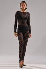 FROM DAY TO NIGHT LACE JUMPSUIT IN BLACK