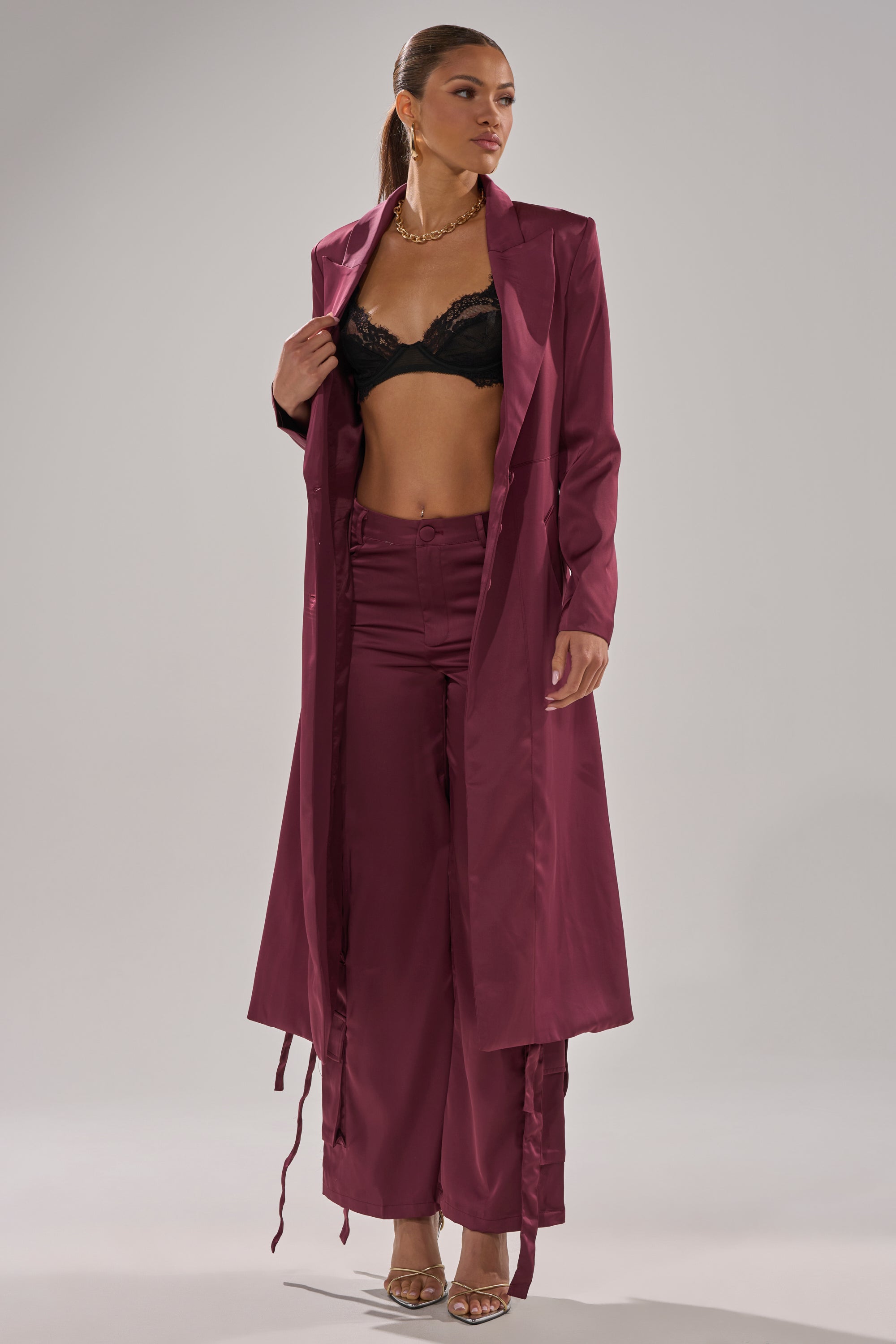 TAKE ME EVERYWHERE SATIN CARGO PANT