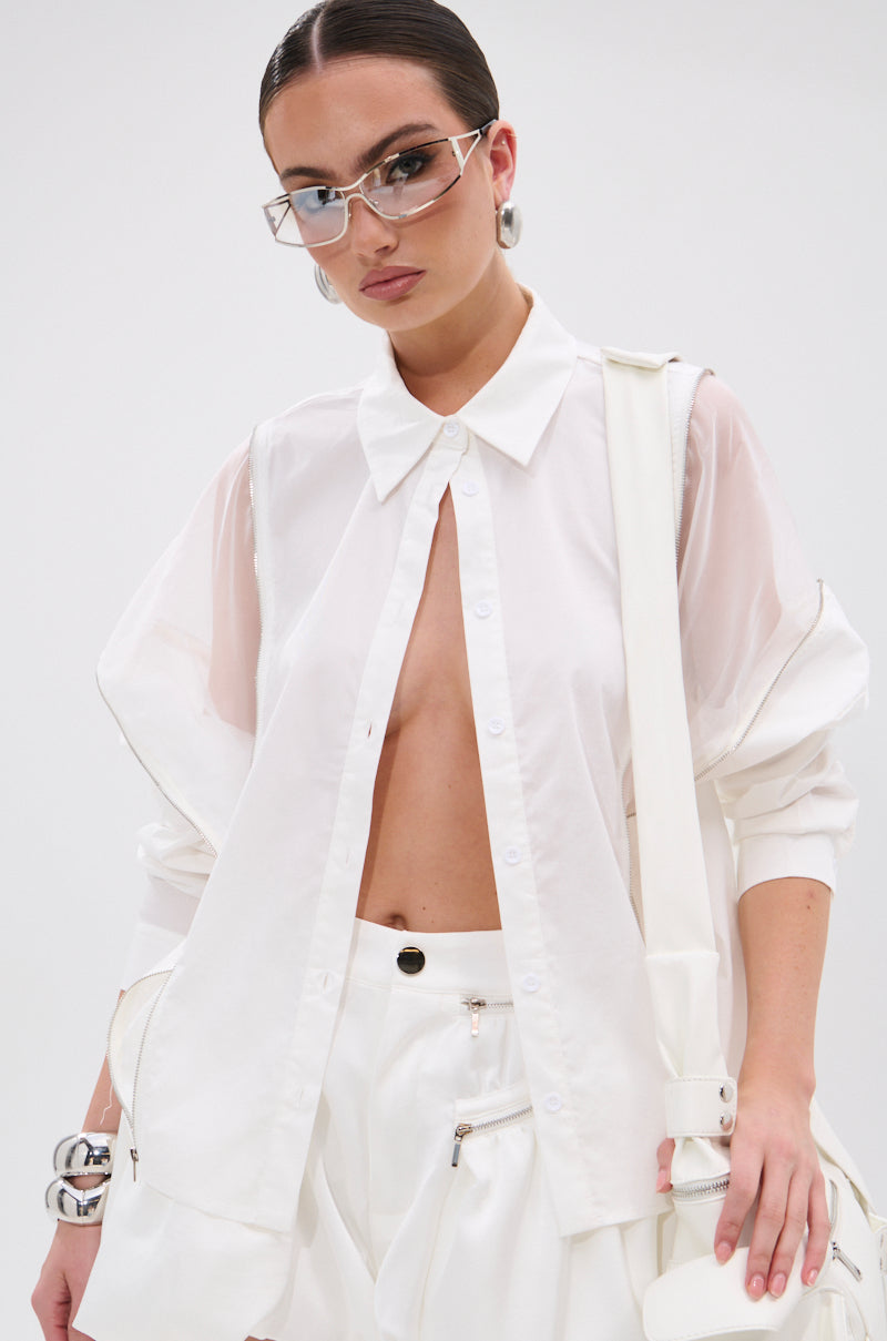 UNZIP ME BLOUSE IN WHITE