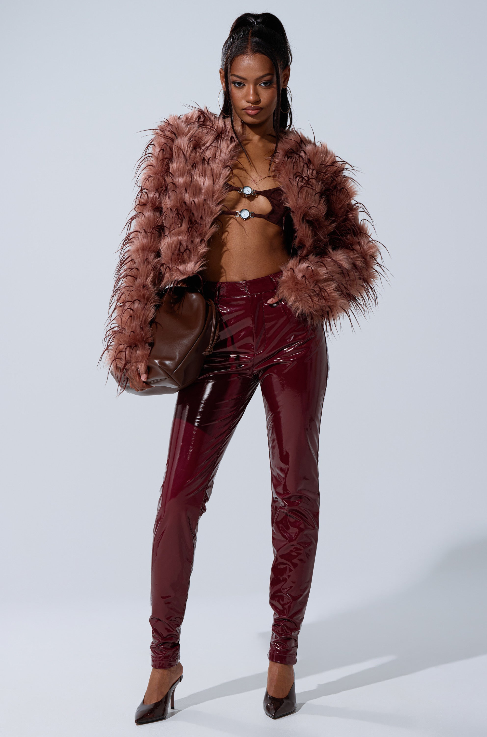 PIPER TEXTURED FAUX FUR COAT