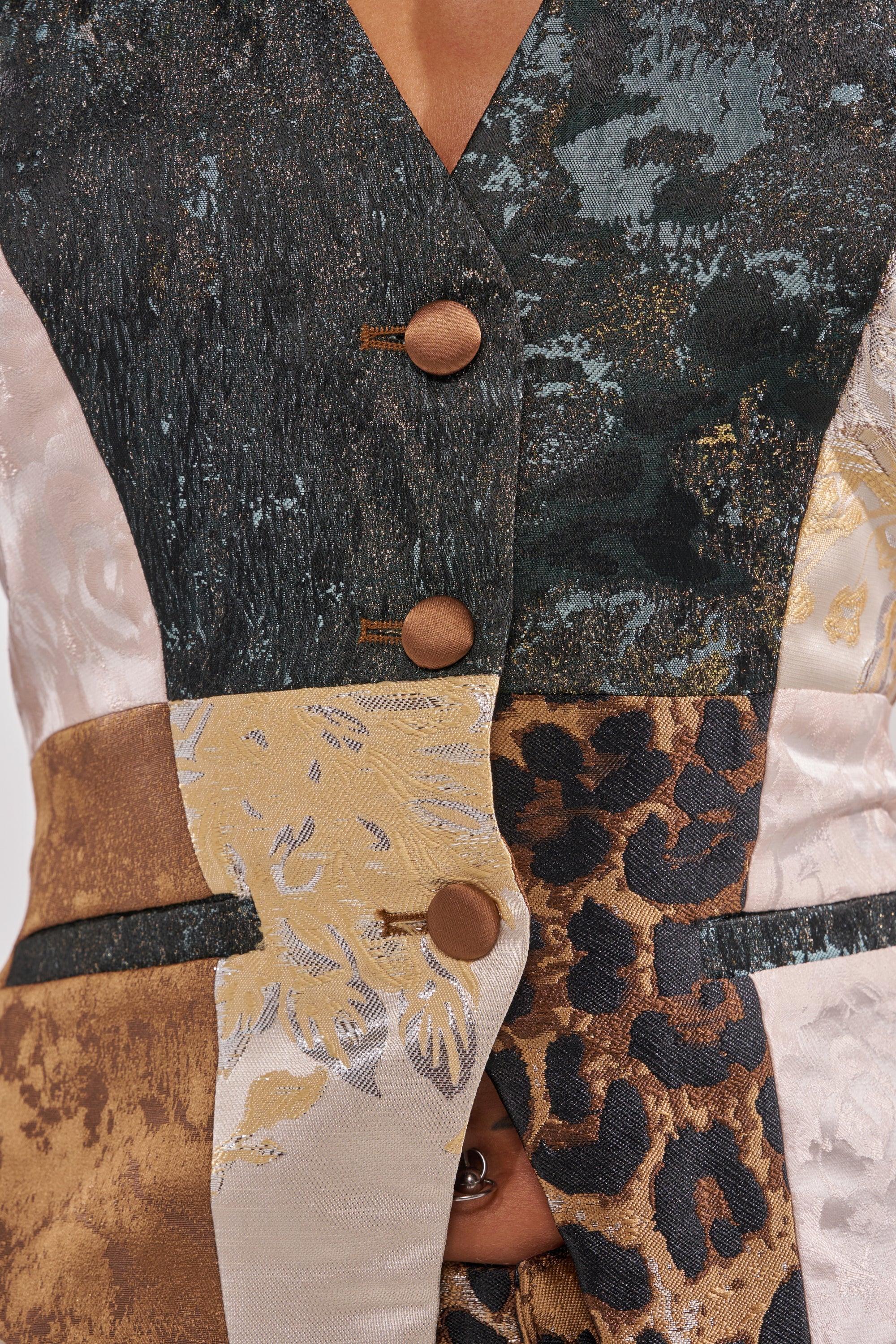 MADE YOU LOOK PATCHWORK HALTER VEST