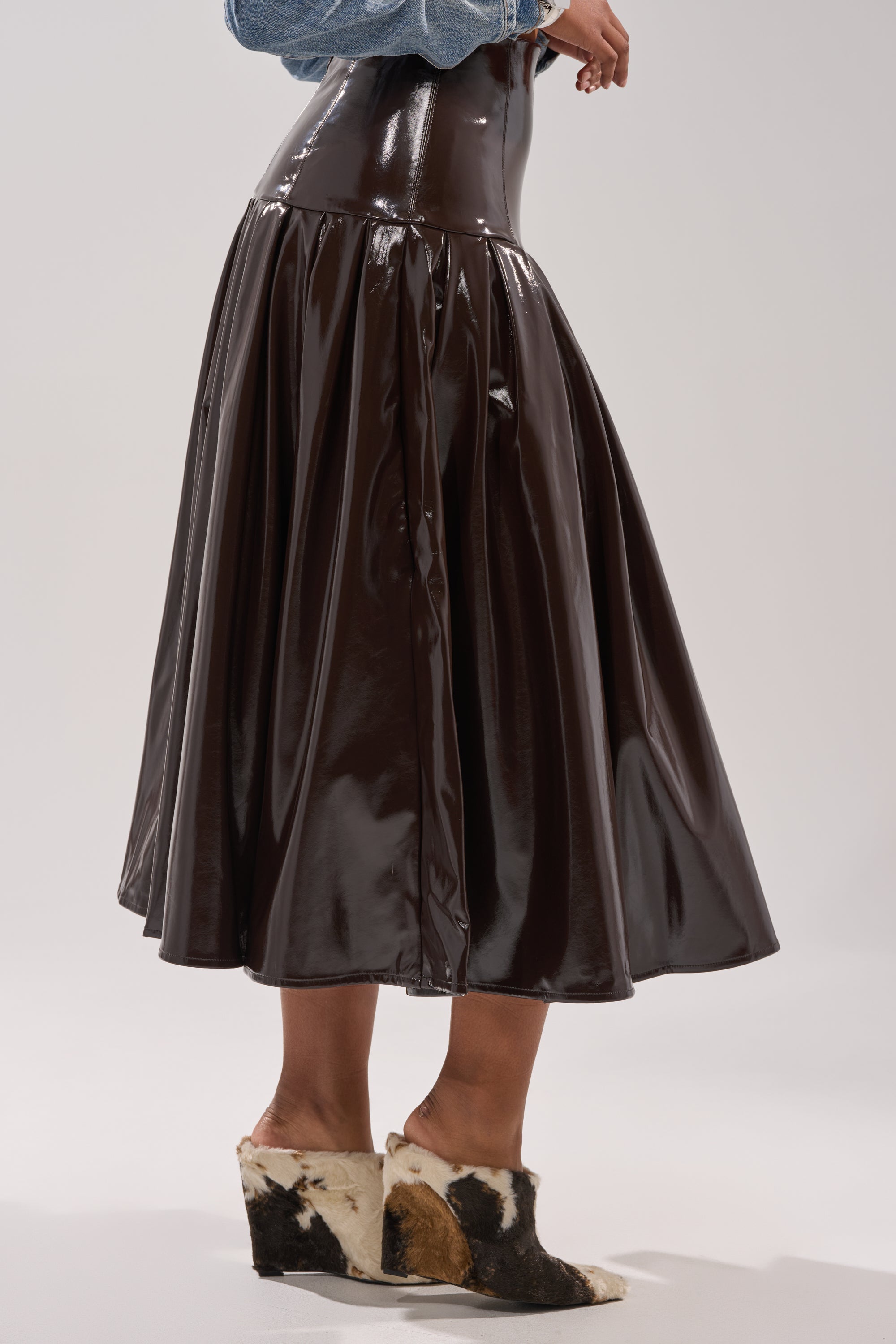 BABY GIRL FAUX LEATHER MAXI SKIRT