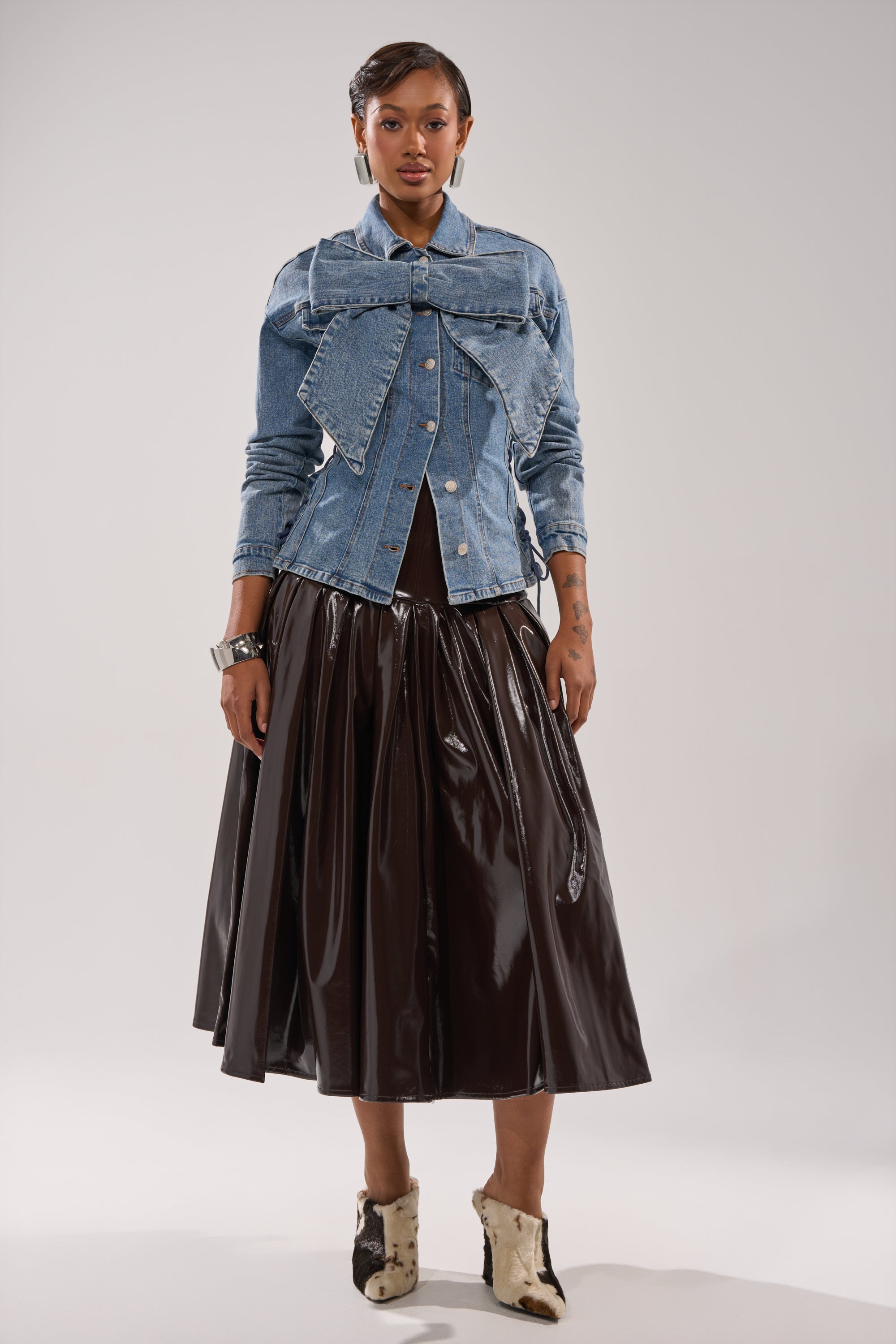 BABY GIRL FAUX LEATHER MAXI SKIRT