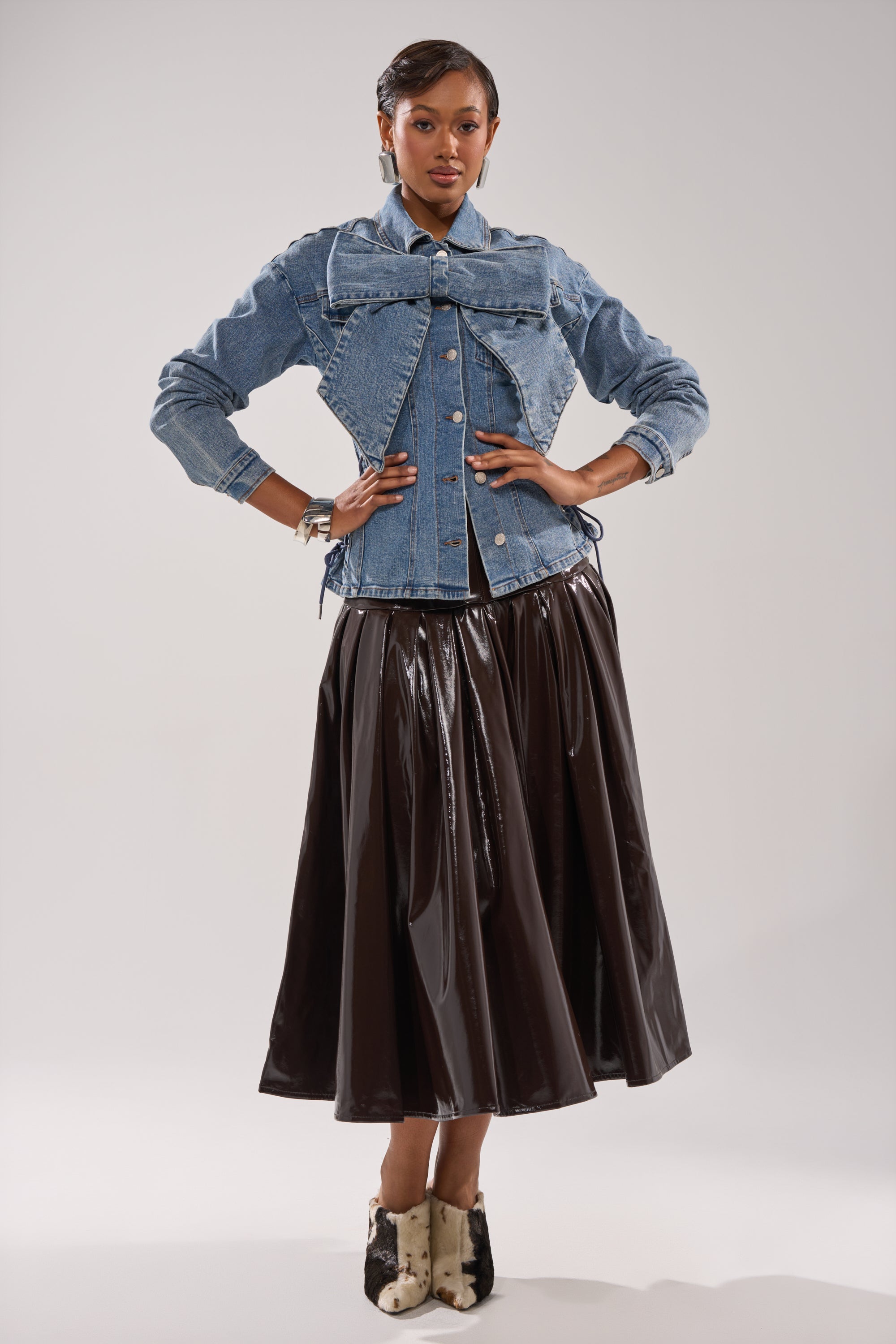 BABY GIRL FAUX LEATHER MAXI SKIRT