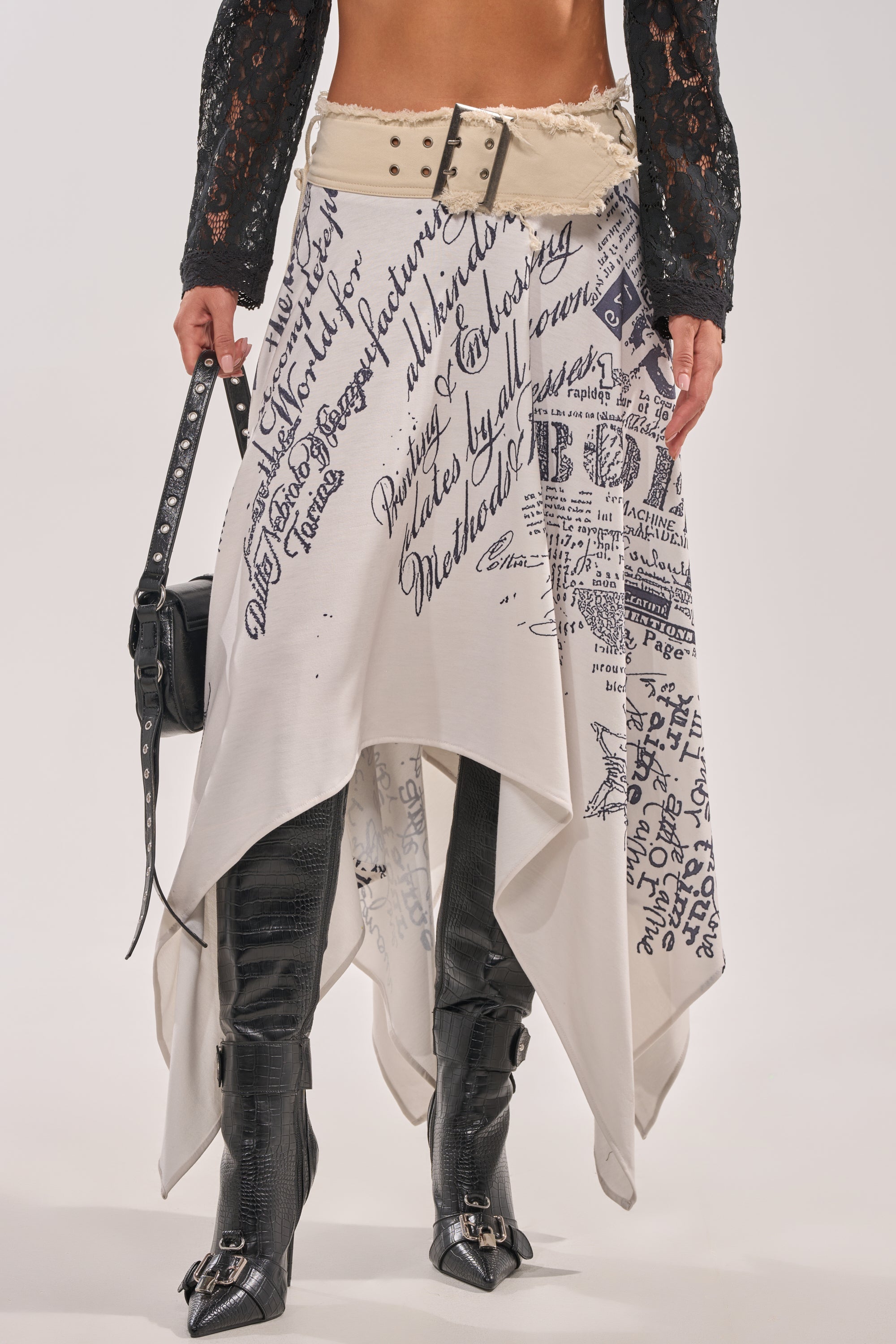READ ME MIDI SKIRT