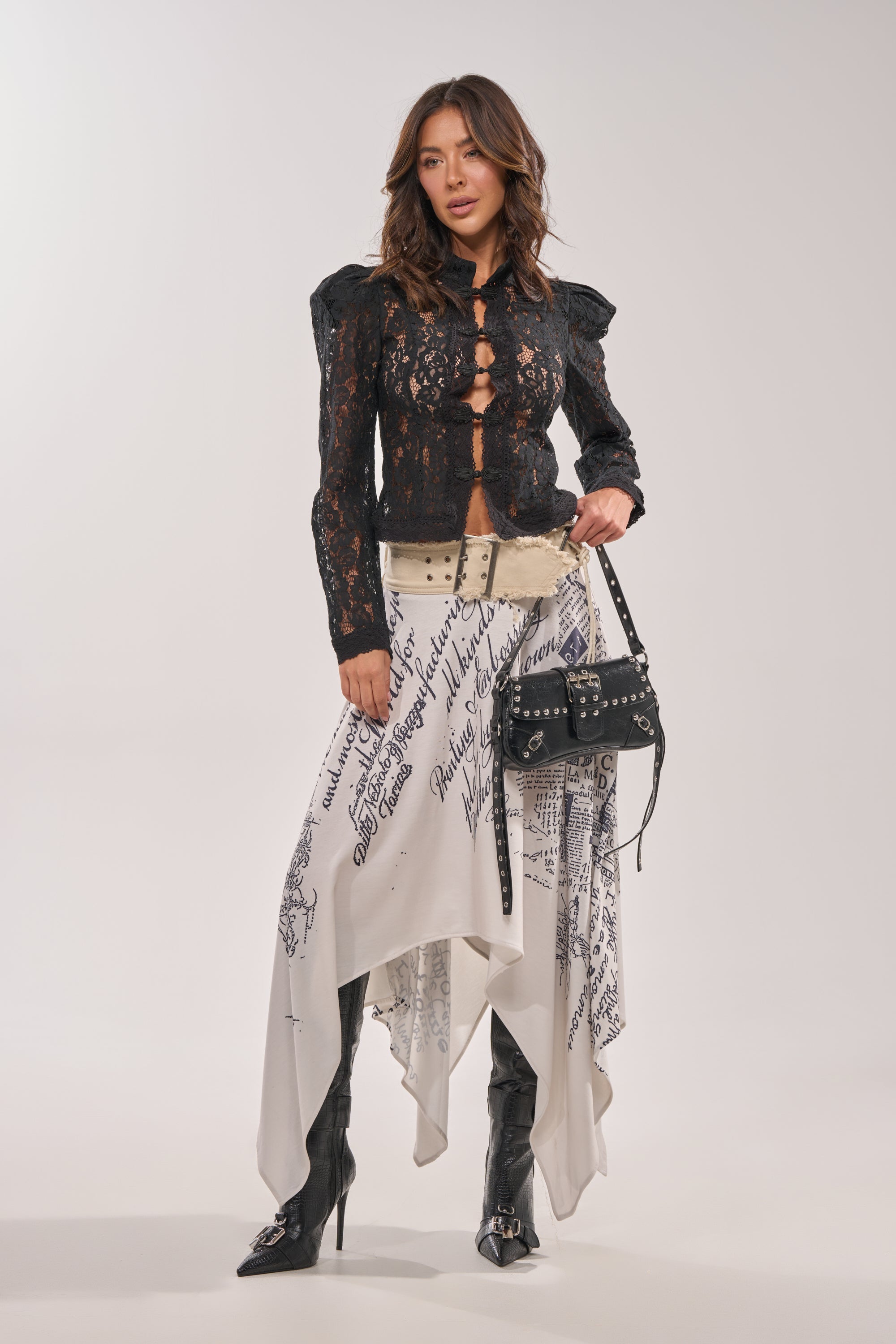 READ ME MIDI SKIRT
