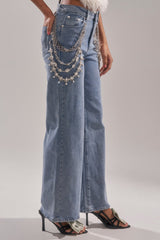 DIAMOND LOVER RELAXED DENIM WITH RHINESTONE