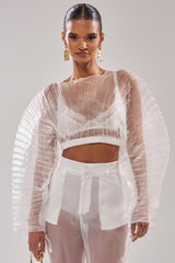 VACATION MODE PLEATED BLOUSE