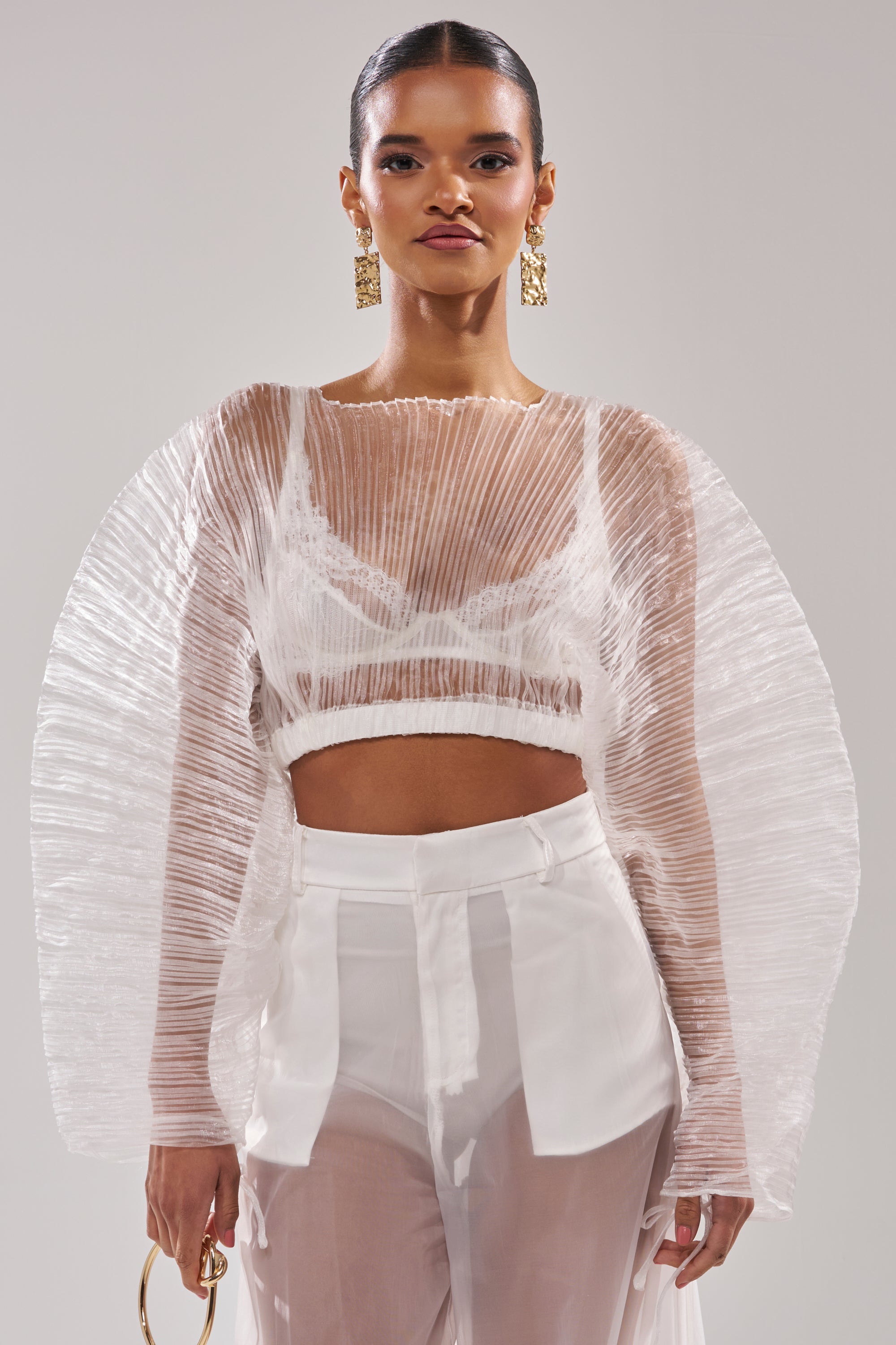 VACATION MODE PLEATED BLOUSE
