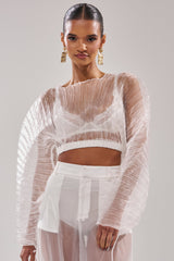 VACATION MODE PLEATED BLOUSE