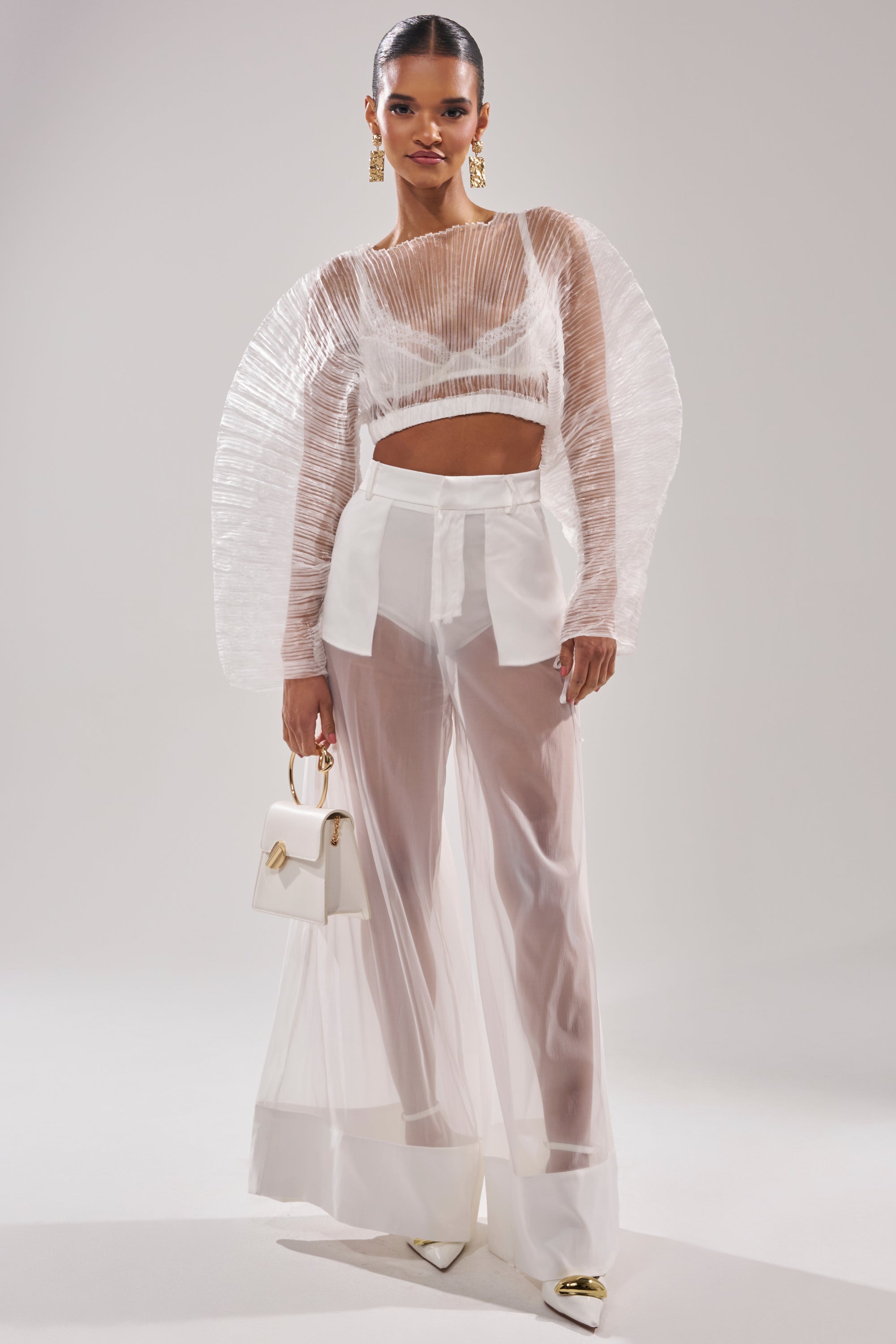VACATION MODE PLEATED BLOUSE