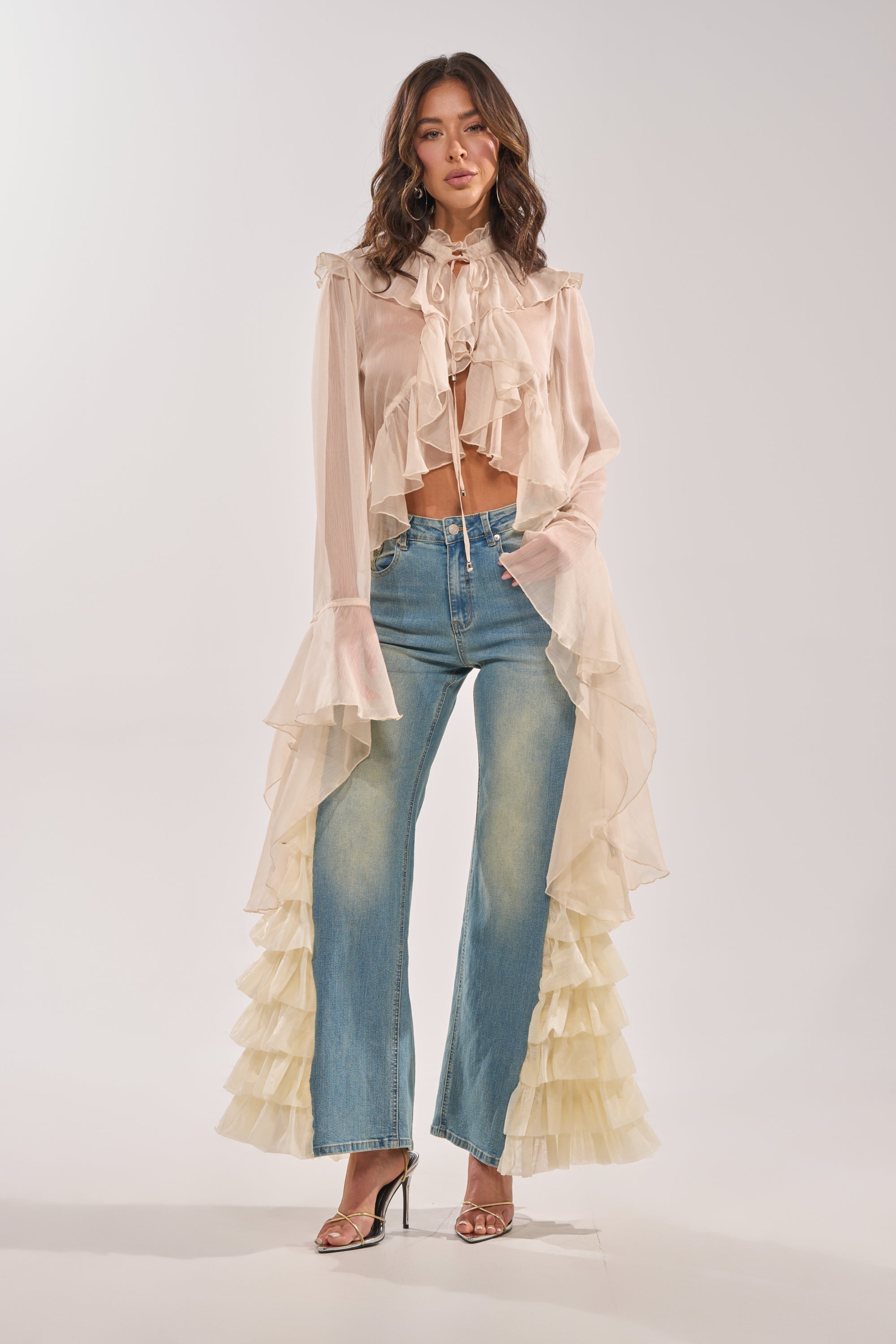 RUFFLE CITY STRAIGHT LEG DENIM
