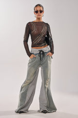 COMFY WIDE LEG DENIM JOGGER