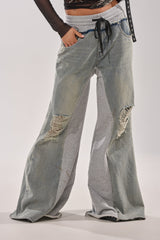 COMFY WIDE LEG DENIM JOGGER