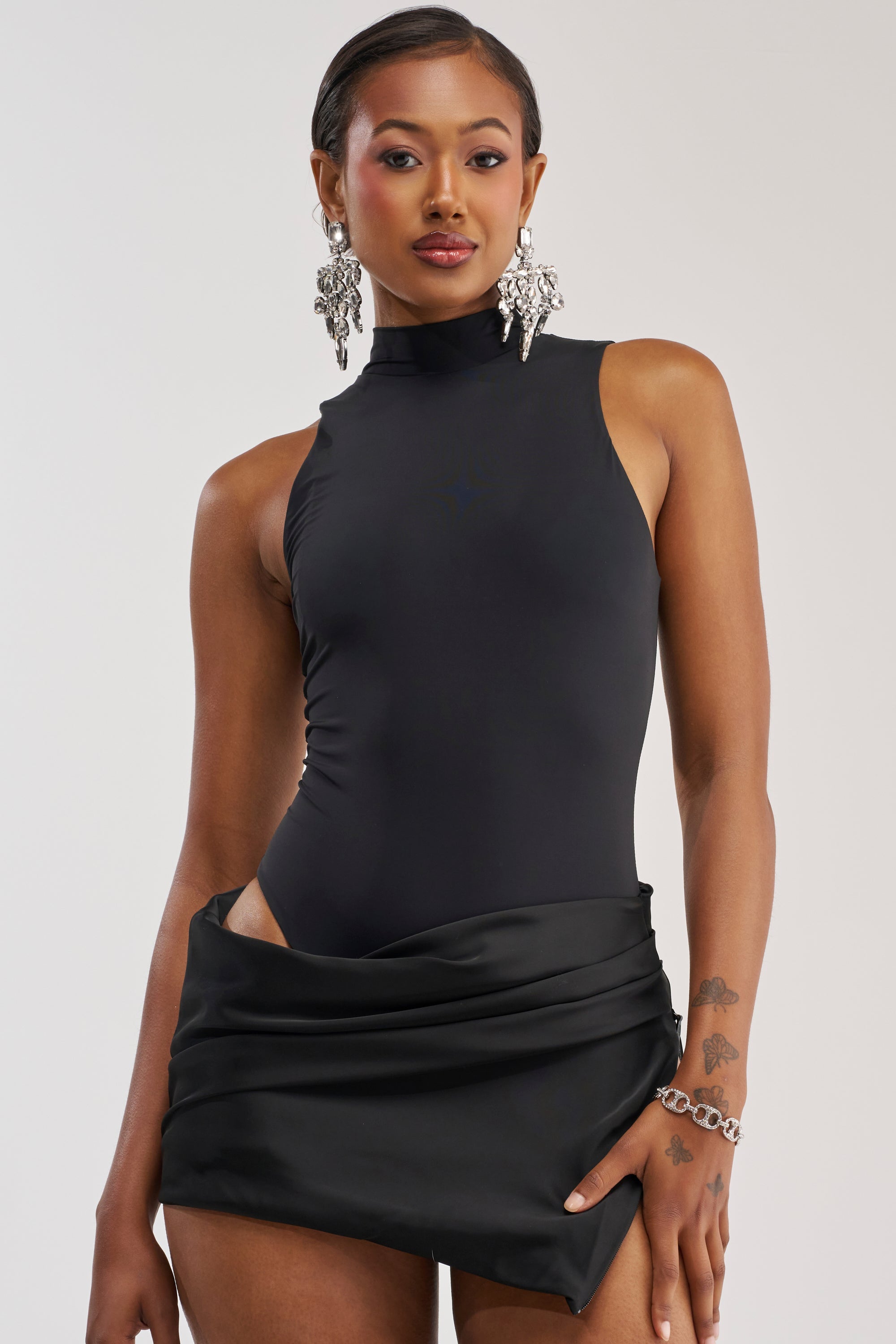 ROYAL FLUSH HIGH NECK MINI DRESS