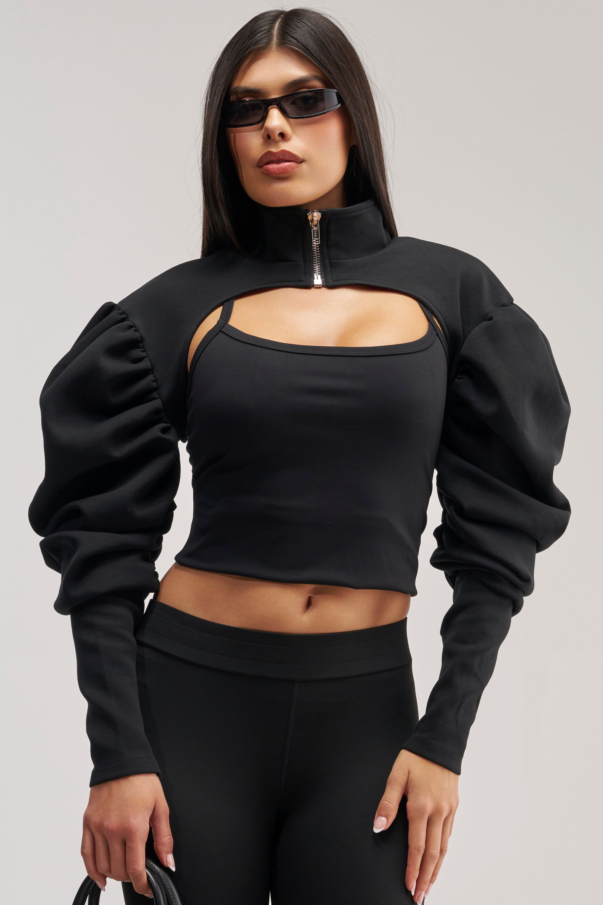 SCARLETT RUCHED SLEEVE BOLERO