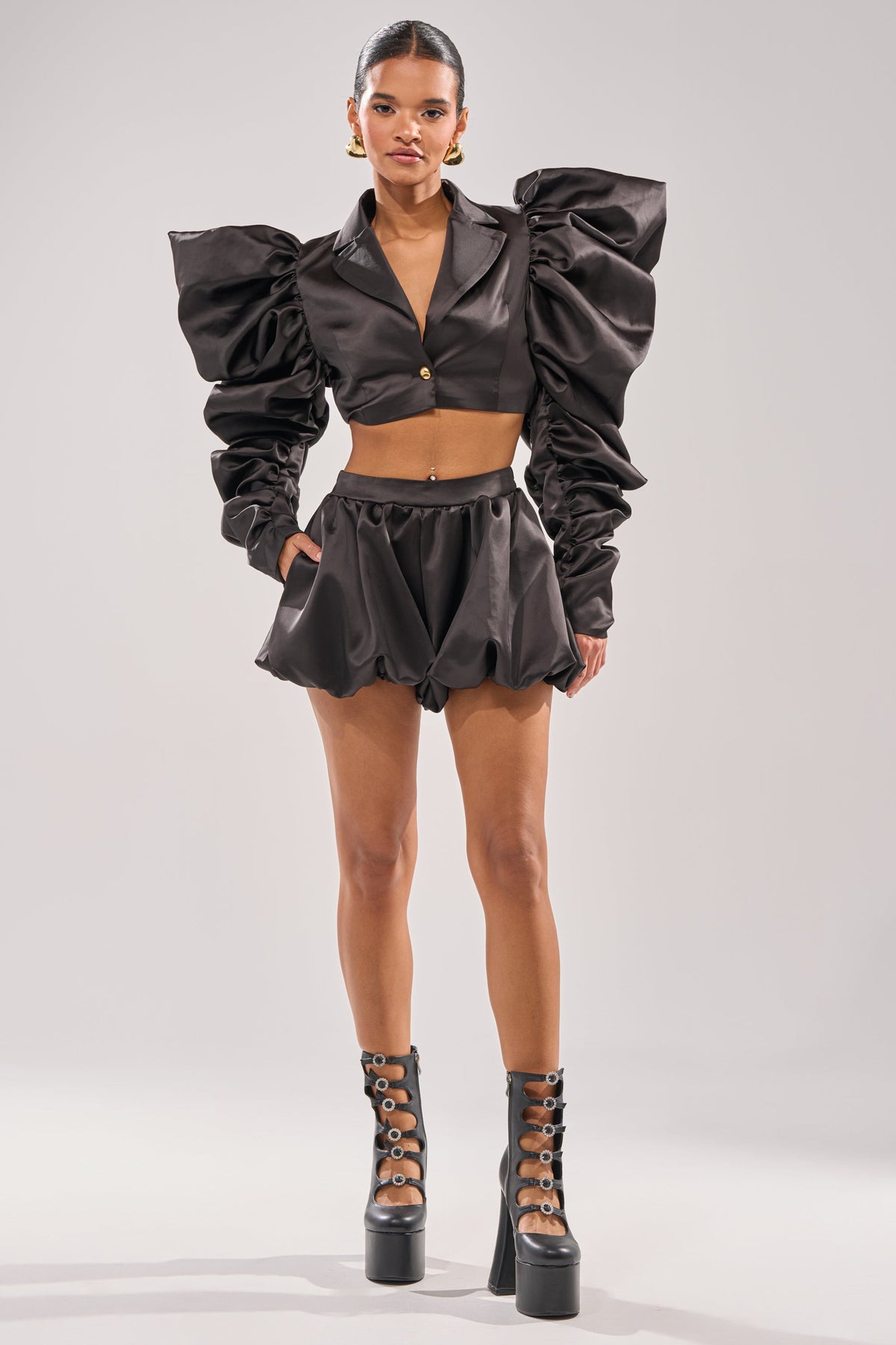 PHOEBE SATIN BUBBLE SHORT