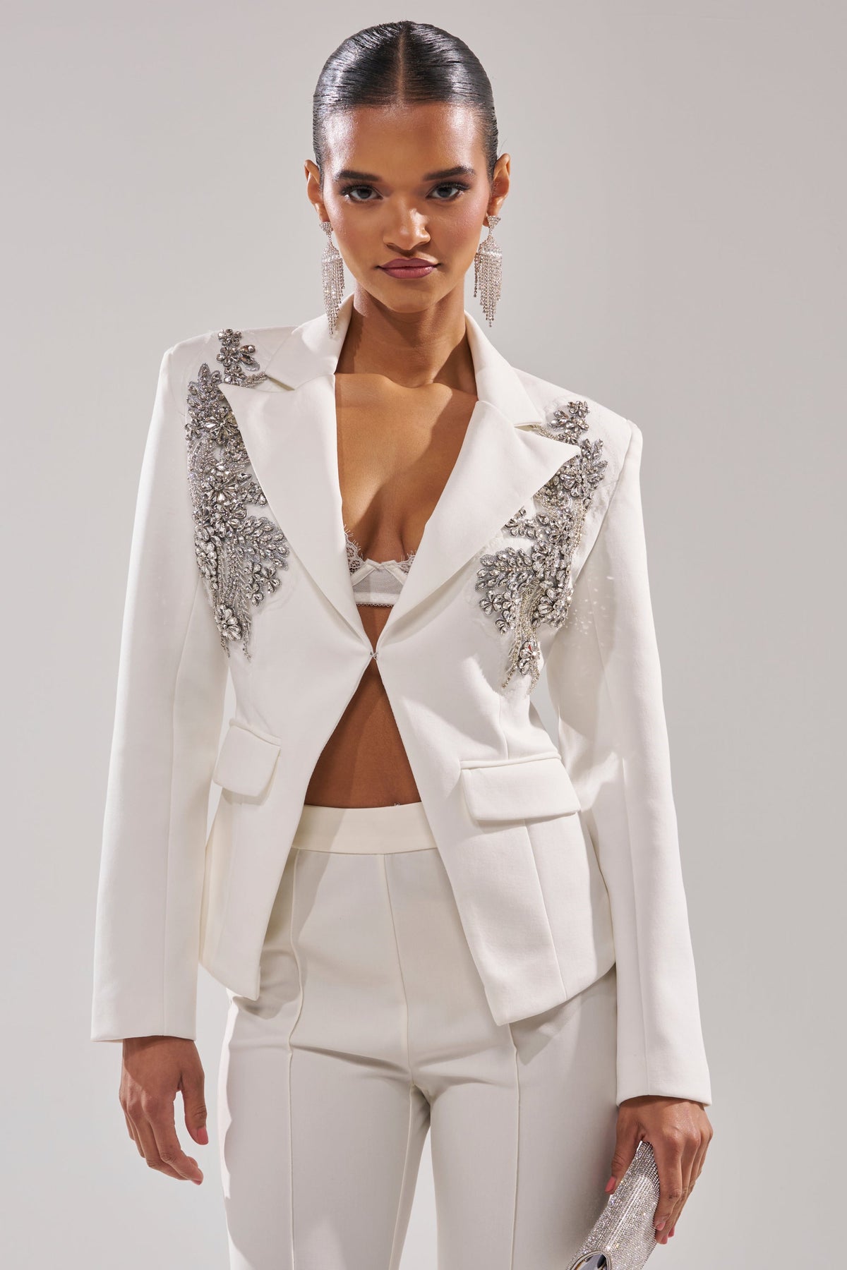 SPEND IT ALL ON ME EMBELLISHED BLAZER