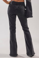 HOTTY LACE UP FLARE DENIM