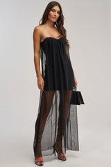 HIGH KEY HONEY STRAPLESS MAXI DRESS