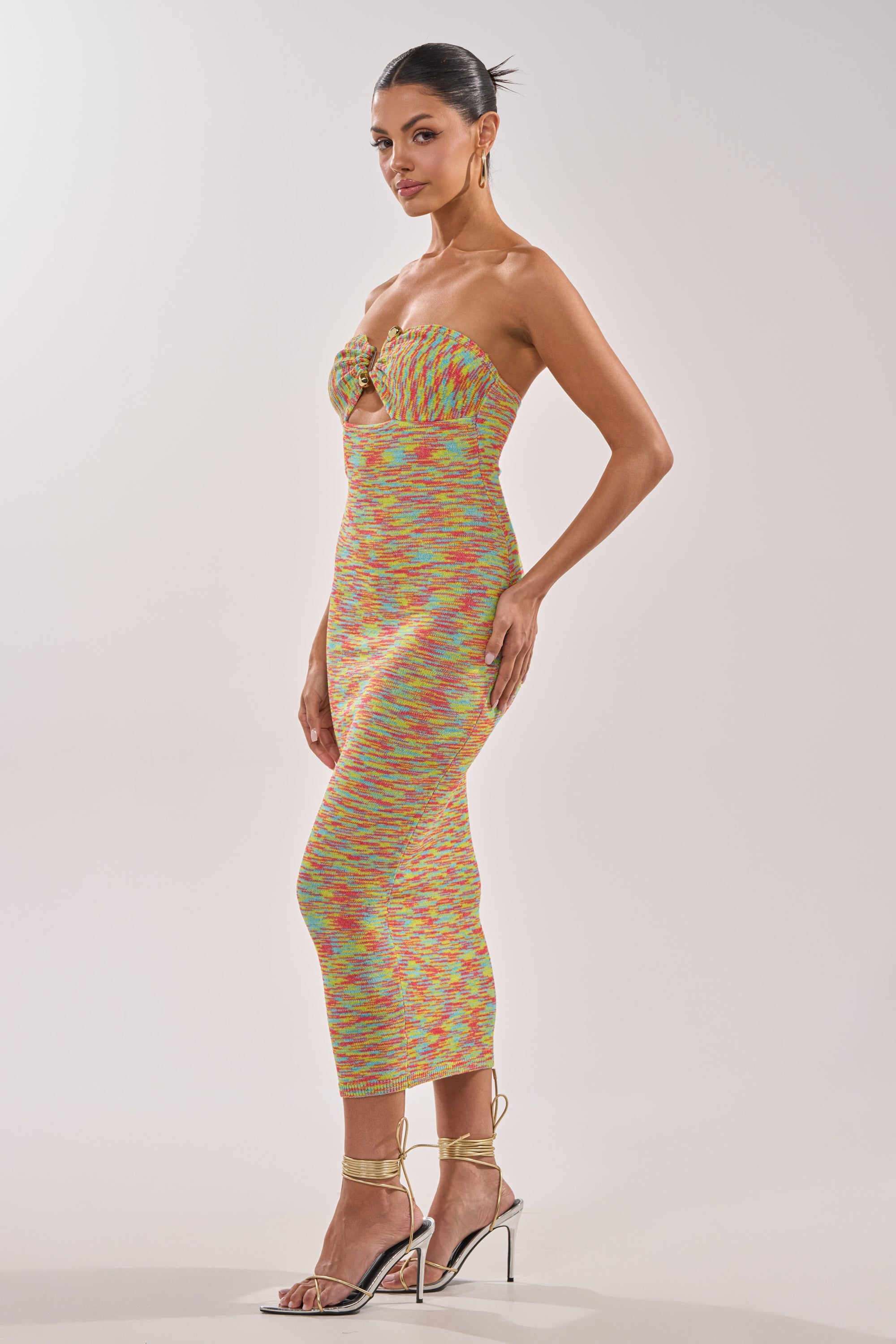 STARRY NIGHT KNIT MIDI DRESS IN MULTI