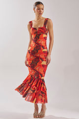 BELONG IN A MUSEUM RED MAXI DRESS