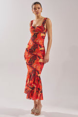 BELONG IN A MUSEUM RED MAXI DRESS