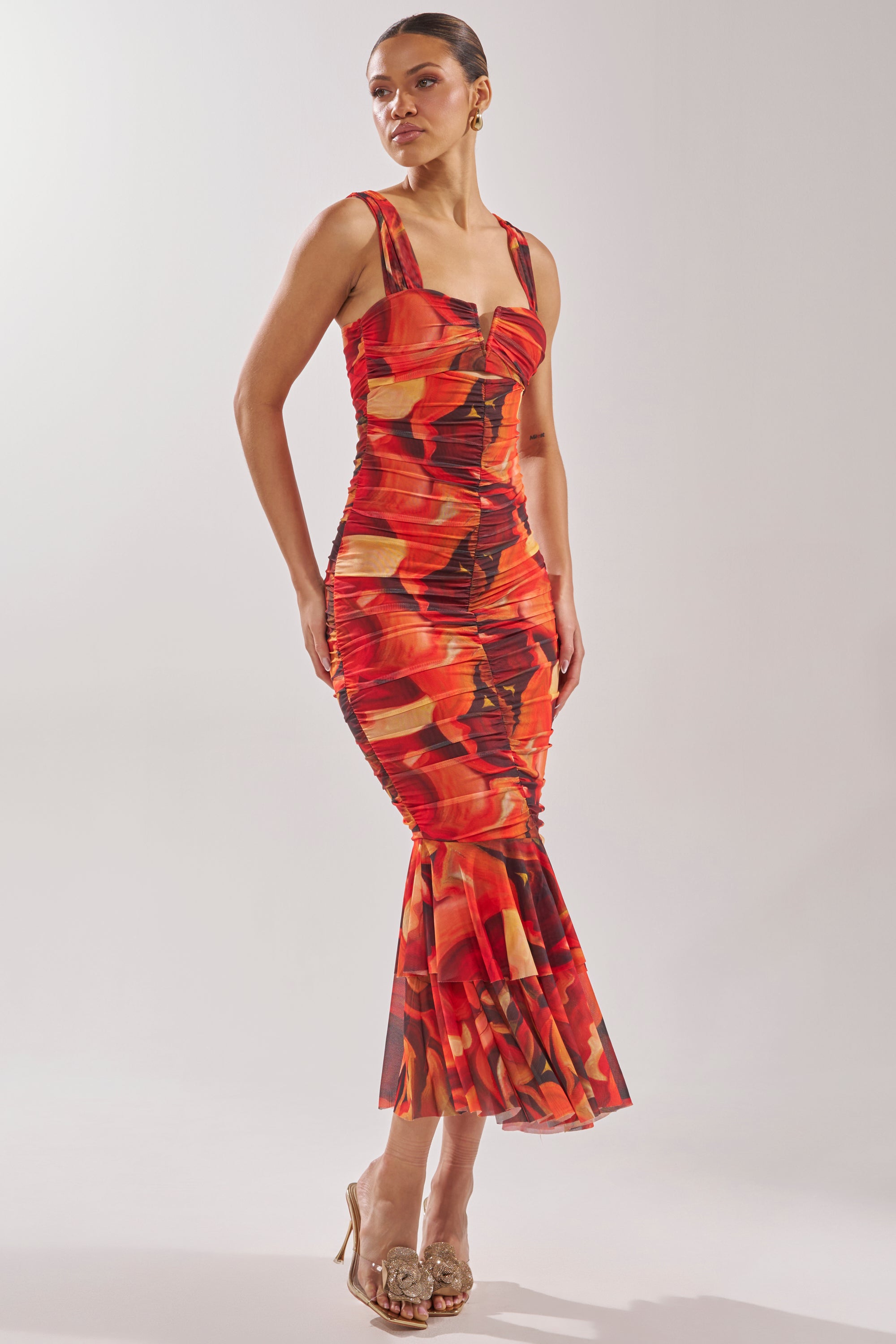 BELONG IN A MUSEUM RED MAXI DRESS