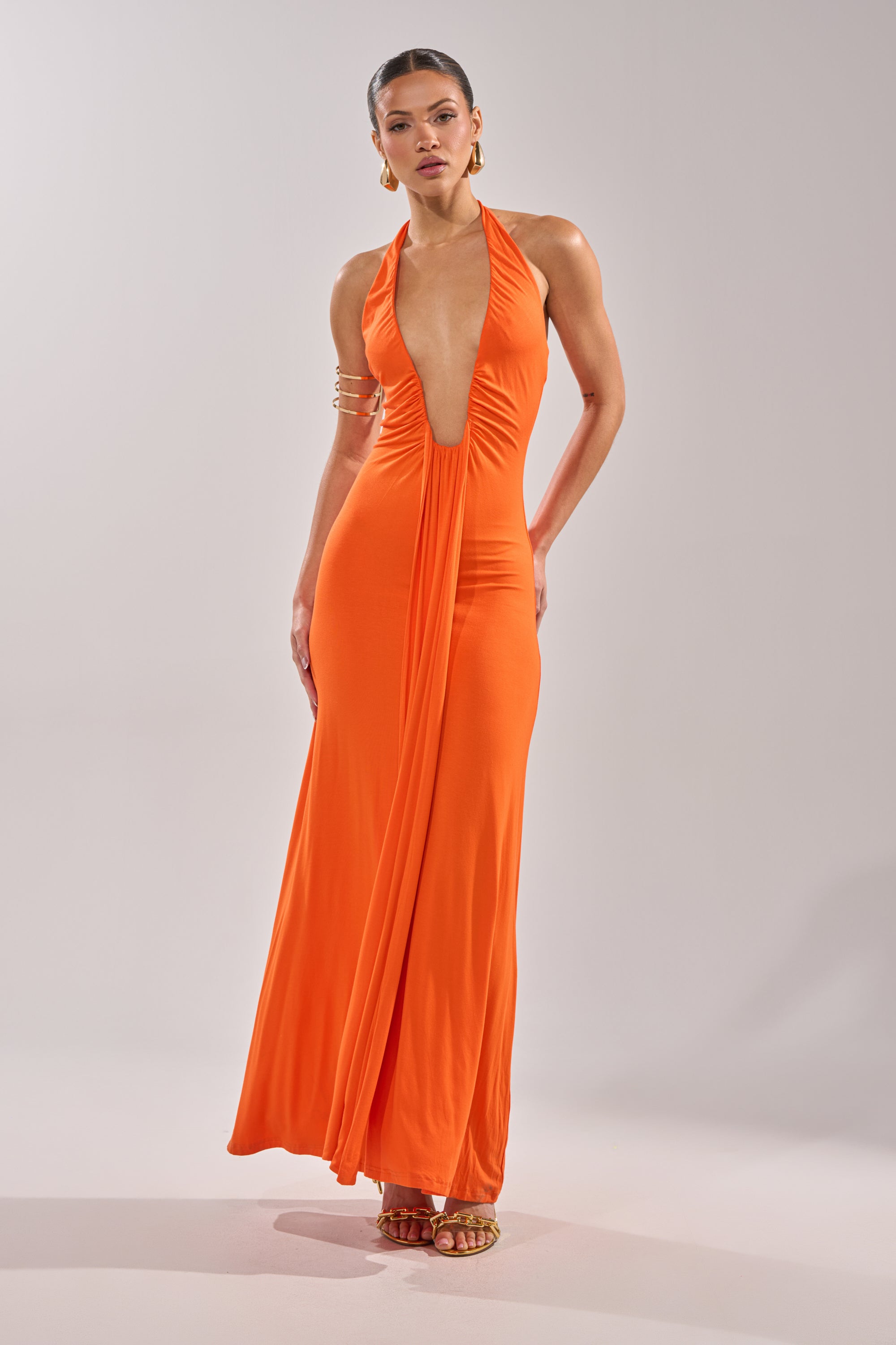 MAKE YOU LOSE YOUR MIND MAXI DRESS IN ORANGE