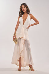 SWEET SUNSET MESH MAXI DRESS IN WHITE